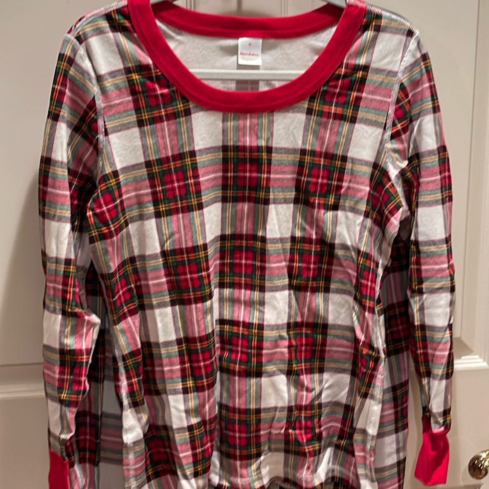 Hanna Andersson Adult Long John Top & Pants, Organic Cotton, Plaid PJ’s XL